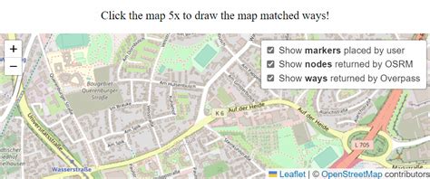 Openstreetmap Retrieve Map Matched Ways And Not Just Nodes Using