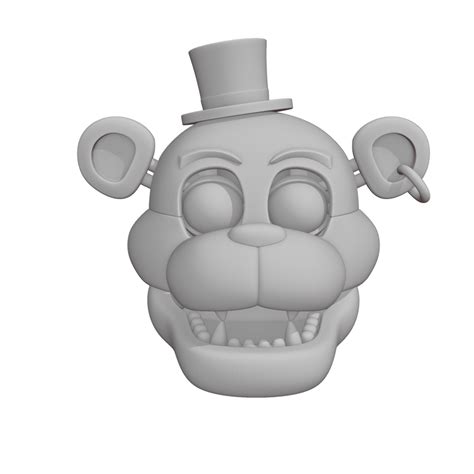 3d File Fnaf Five Nights At Freddy S Glamrock Freddy Head 🎃 ・template To Download And 3d Print