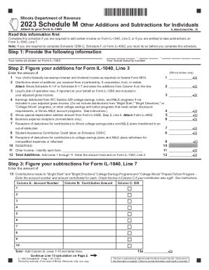 2023 Form IL DoR IL 1040 Schedule M Fill Online Printable Fillable