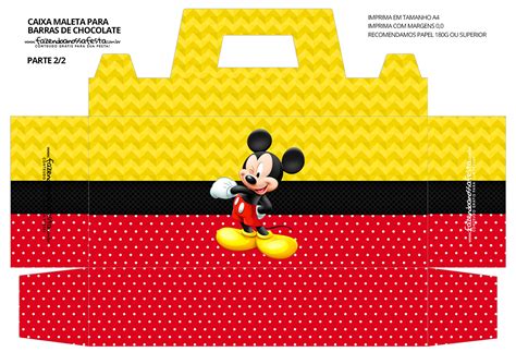 Caixa Maleta Para Pascoa Mickey Fazendo A Nossa Festa