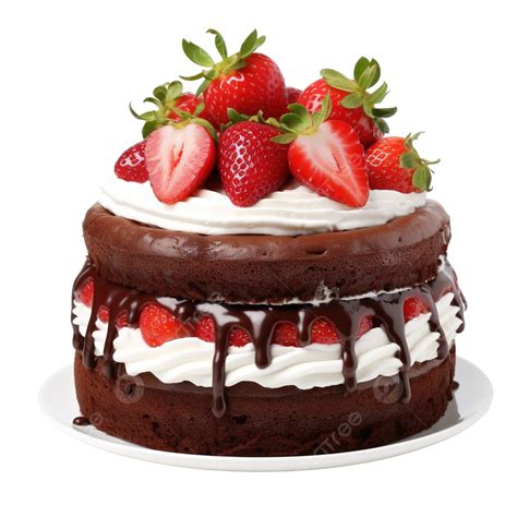 Chocolate Cake With Strawberry Strawberry Cake Dessert Png