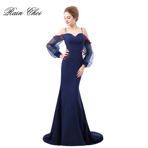 Sexy Backless Evening Dresses 2018 Tulle Long Sleeves Beading Appliques Formal Evening Gowns