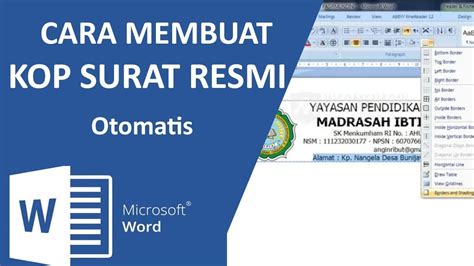 Cara Membuat KOP Surat RESMI Di Setiap Halaman Pada Ms Word YouTube