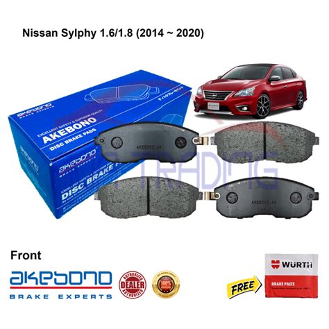 Genuine Akebono Front Brake Pads For Nissan Sylphy 1 6 1 8 2014 2020