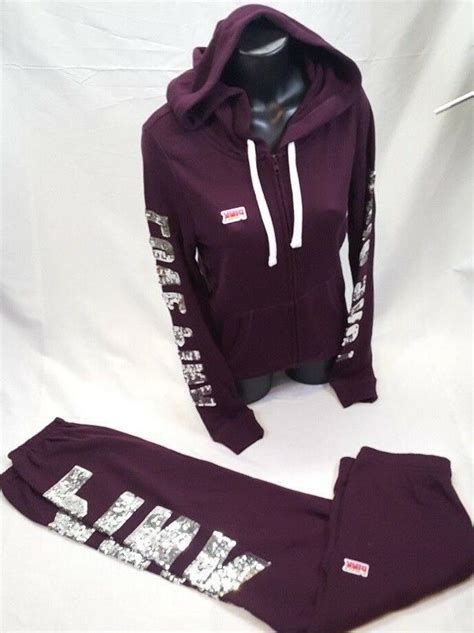 Victoria's Secret PINK Bling Set Small Hoodie Sweatpants