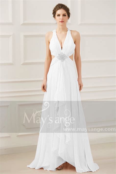 Beautiful Backless Wedding Dress White Pretty Cutout Waist