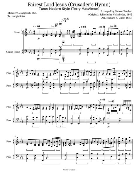 Fairest Lord Jesus Sheet music for Piano (Solo) | Musescore.com