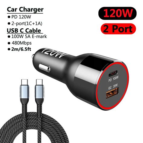 3 Port USB C ładowarka samochodowa 120W QC5 0 P Sklep Opinie Cena w