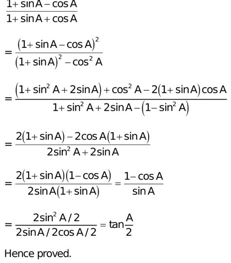 47 Prove That 1sinacosa1sinacosa Tana2