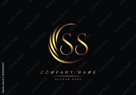 alphabet letters SS monogram logo, gold color elegant classical Stock ...