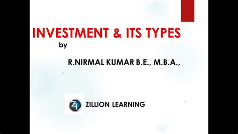 Investment Definition And Types Of Investment YouTube