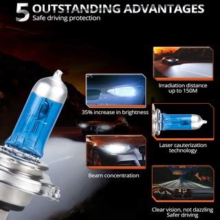 Pcs H Mentol Kereta H Car Headlight W W Car Bulb V Auto