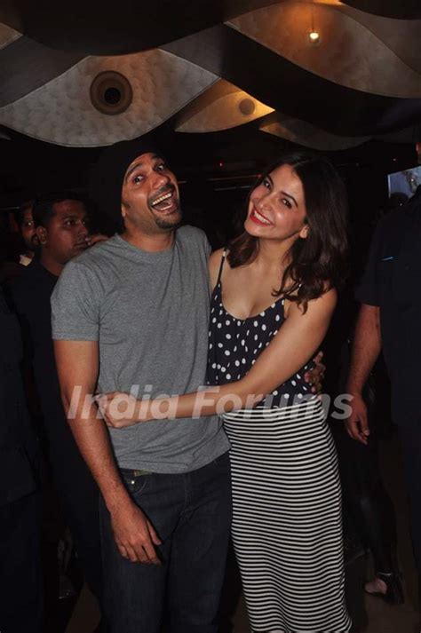 Neil Bhoopalam and Anushka Sharma pose at the Screening of NH10 Media