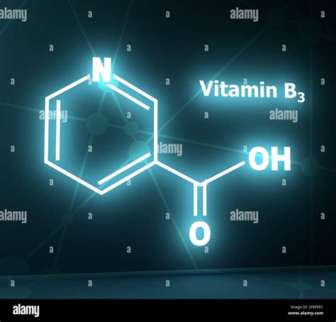 Structural Chemical Formula Of Niacin Nicotinic Acid Or Vitamin B