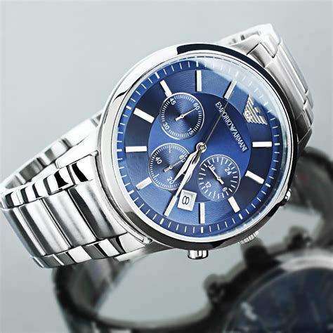 Emporio Armani Men's AR2448 Classic Blue Dial Chronograph Watch Online ...