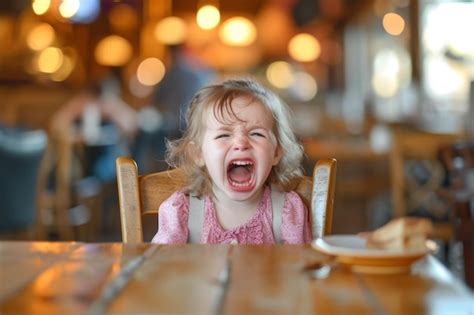 Premium Photo Child Throwing A Tantrum In A Restaurant