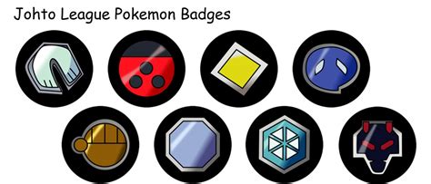 Johto Region 1 Pokemon Gym Badges Set Of 8