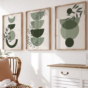 Boho Sage Green Wall Art Prints Set Of Green Wall Art Digital