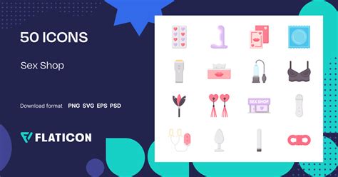 Pack De Iconos Sex Shop Flat 50 Iconos Svg