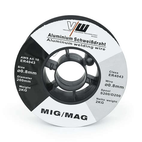 MIG MAG Aluminium Schweißdraht Drahtrolle ER4043 0 8 2kg D200