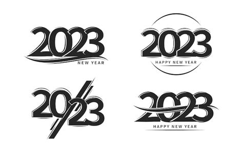 Conjunto De Diseño De Texto Del Logotipo De Feliz Año Nuevo 2023 Colección De Diseño Número