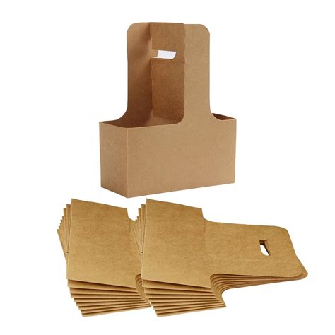 Amazon Cup Drink Carrier With Handle Kraft Paperboard Handled