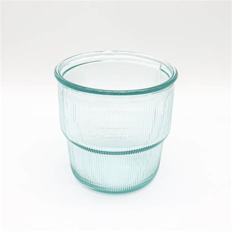 Stacking Ribbed Glass Tumbler 100 Recycled Glass 220ml Modden