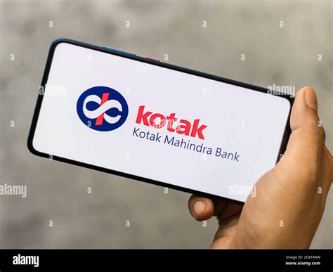 Assam India July 18 2020 Kotak Mahindra Bank Logo In Phone Screen