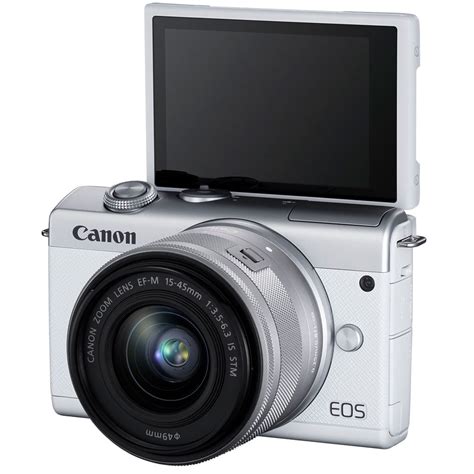 Canon Eos M200 Mirrorless Camera With Ef M 15 45mm Is Stm Kit White