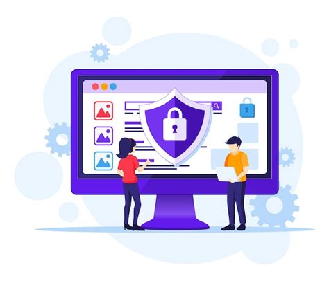 Concept De Sécurité Informatique Les Gens Travaillent à Lécran Pour
