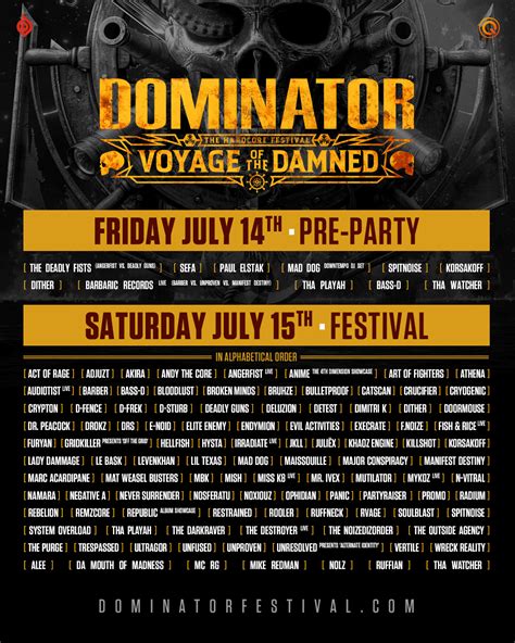 Dit Is De Volledige Line Up Van Dominator Festival 2023 Voyage Of The