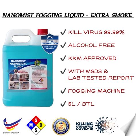 Fogging Liquid Disinfectant Sanitiser Nanomist Liquid L Btl Shopee