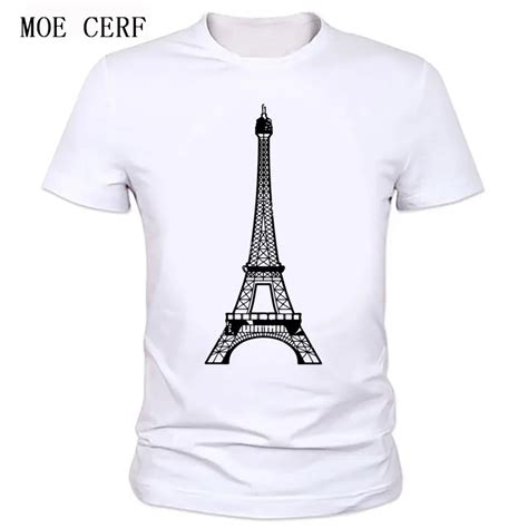 Paris Eiffel Tower Print t shirts Brand Summer men T Shirts Short ...