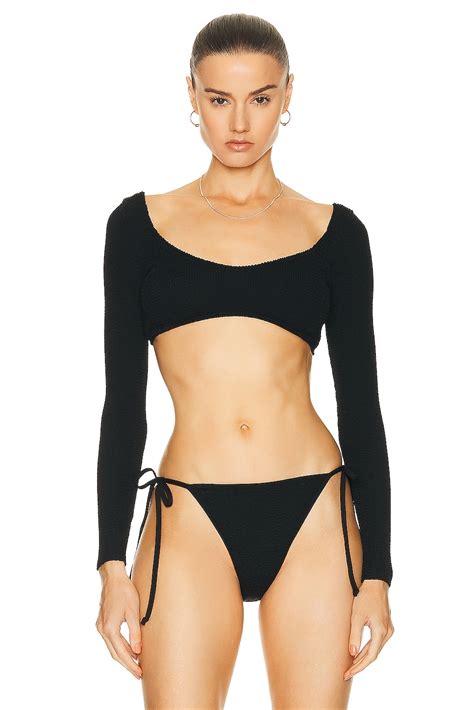 Bond Eye Sera Crop Bikini Top In Black Fwrd