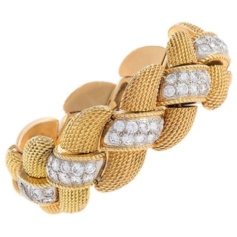 Van Cleef Arpels Mid Th Century Diamond And Gold Bracelet From A