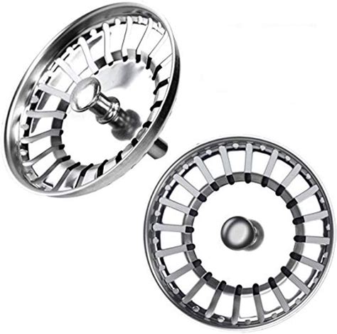 Sink Strainer Plug 84mm Kitchen Sink Plug Pack Of 2 Stainless Steel