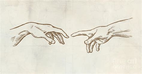 Creation Of Adam Hands Drawing