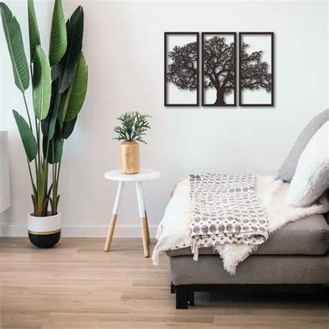 Cuadro Arbol De La Vida Triptico Calado Negro Mdf X Cm En Venta En