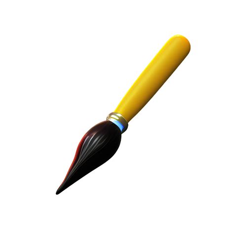 Paint Brush 3d Rendering Icon Illustration 28619547 Png