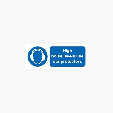 High Noise Levels Use Ear Self Adhesive 250x100mm Signs Safety Sign Uk