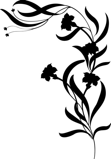 Flower Border Silhouette at GetDrawings | Free download