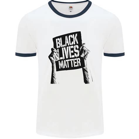 Negro Vive Matter Letrero Racial Igualdad De Hombre Ringer Camiseta Ebay