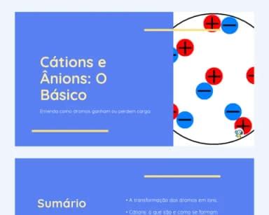O Que Sao Cations E Anions - Slide: Cátions e Ânions: O Básico