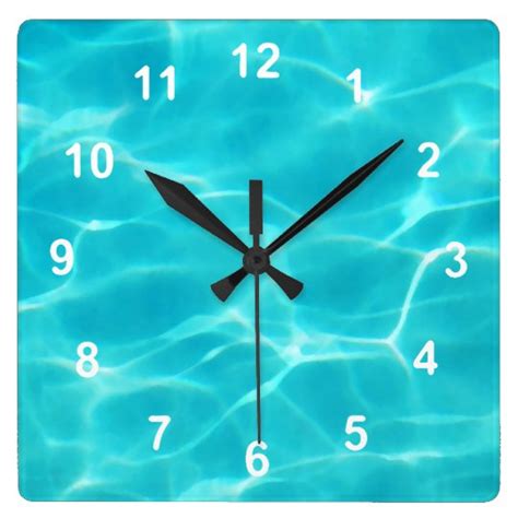 Swimming Pool Square Wall Clock Zazzle