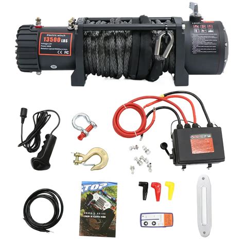 VEVOR 13500 LBS 12V Electric Winch Exterior Parts 27m Synthetic Rope