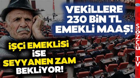 Memur ve Emekliler Seyyanen Zam Beklerken Vekillerin Emekli Maaşı 230