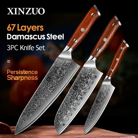 Japanese Kitchen Knife Damascus Steel 1pcs 3pcs Kitchen Knife Sets