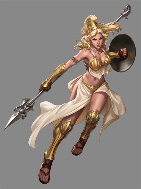 Greek Warrior Character Art Fantasy Female Warrior Character