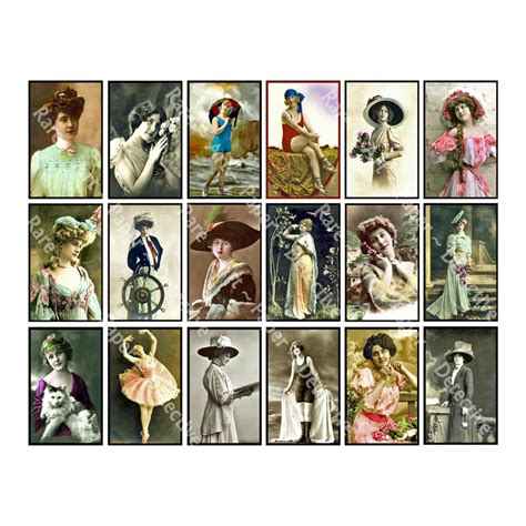 Victorian Stickers Antique Ladies Portraits Vintage Journal Etsy