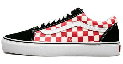 Vans Old Skool 'red Checkerboard' for Men | Lyst